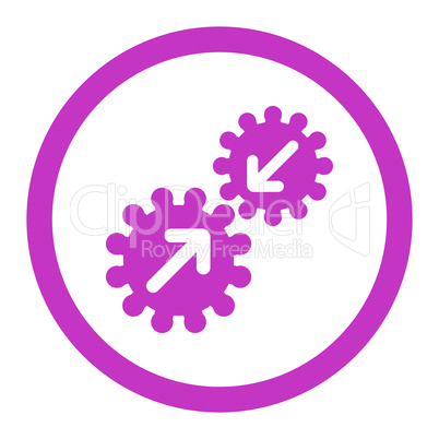 Integration flat violet color rounded glyph icon
