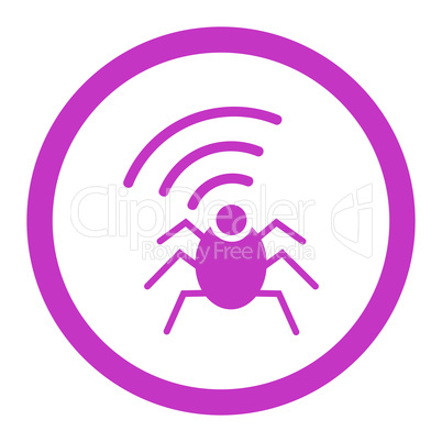 Radio spy bug flat violet color rounded glyph icon