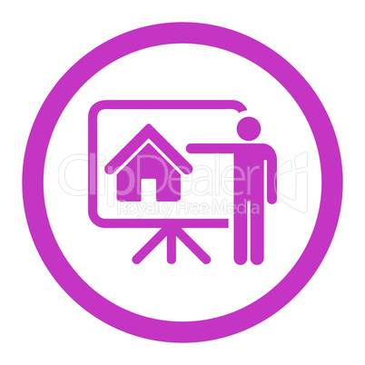 Realtor flat violet color rounded glyph icon