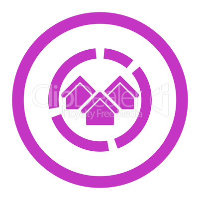 Realty diagram flat violet color rounded glyph icon