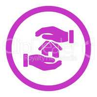 Realty insurance flat violet color rounded glyph icon