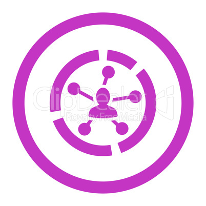 Relations diagram flat violet color rounded glyph icon