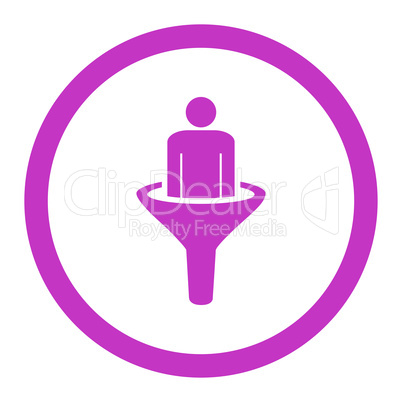 Sales funnel flat violet color rounded glyph icon