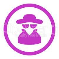 Spy flat violet color rounded glyph icon