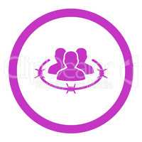 Strict management flat violet color rounded glyph icon