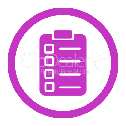 Test task flat violet color rounded glyph icon