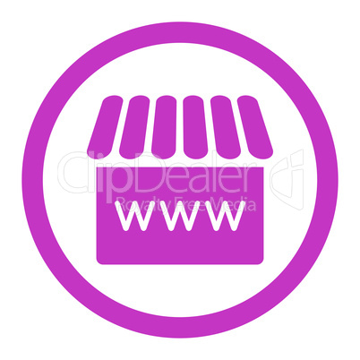 Webstore flat violet color rounded glyph icon