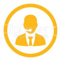Call center operator flat yellow color rounded glyph icon