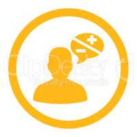 Arguments flat yellow color rounded glyph icon