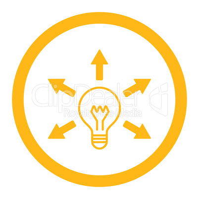 Idea flat yellow color rounded glyph icon