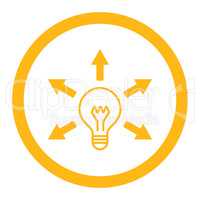 Idea flat yellow color rounded glyph icon