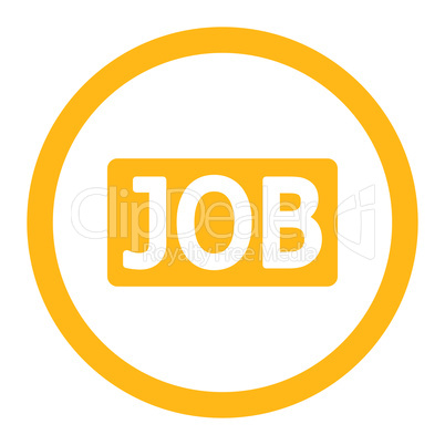 Job flat yellow color rounded glyph icon