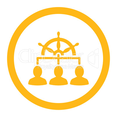 Management flat yellow color rounded glyph icon