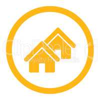 Realty flat yellow color rounded glyph icon