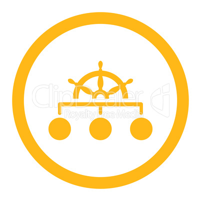Rule flat yellow color rounded glyph icon