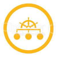 Rule flat yellow color rounded glyph icon