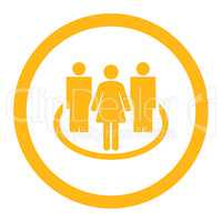 Society flat yellow color rounded glyph icon