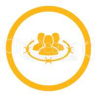 Strict management flat yellow color rounded glyph icon