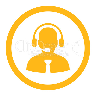 Support chat flat yellow color rounded glyph icon