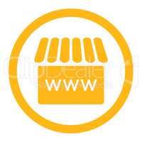 Webstore flat yellow color rounded glyph icon