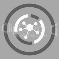 Connections diagram flat dark gray and white colors rounded glyph icon