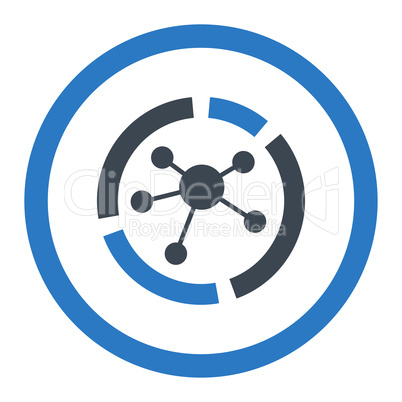 Connections diagram flat smooth blue colors rounded glyph icon