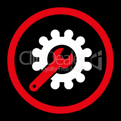 Customization flat red and white colors rounded vector icon