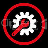 Customization flat red and white colors rounded vector icon