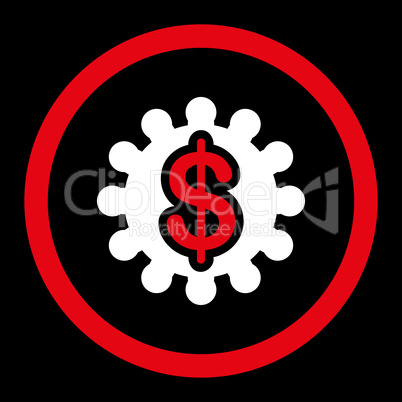 Payment options flat red and white colors rounded vector icon