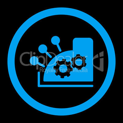 Cash register flat blue color rounded vector icon