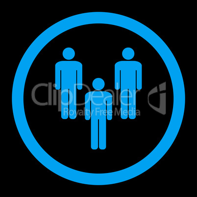 Community flat blue color rounded vector icon