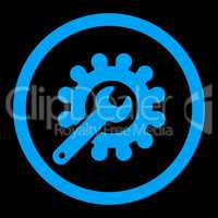 Customization flat blue color rounded vector icon