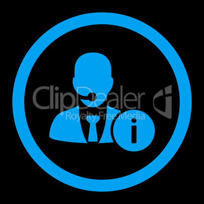 Help desk flat blue color rounded vector icon