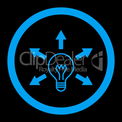 Idea flat blue color rounded vector icon