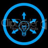 Idea flat blue color rounded vector icon
