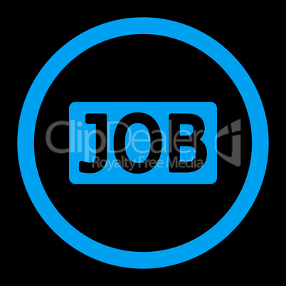 Job flat blue color rounded vector icon