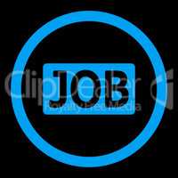 Job flat blue color rounded vector icon