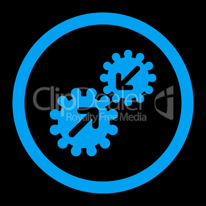 Integration flat blue color rounded vector icon