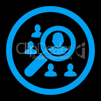 Marketing flat blue color rounded vector icon