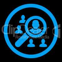 Marketing flat blue color rounded vector icon
