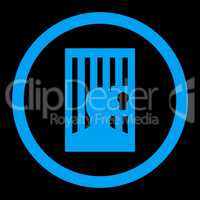 Prison flat blue color rounded vector icon