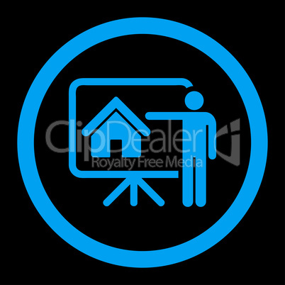 Realtor flat blue color rounded vector icon