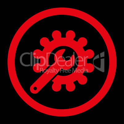 Customization flat red color rounded vector icon