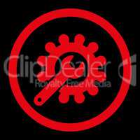 Customization flat red color rounded vector icon