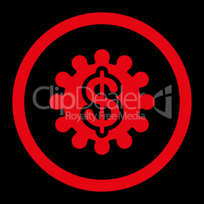 Payment options flat red color rounded vector icon