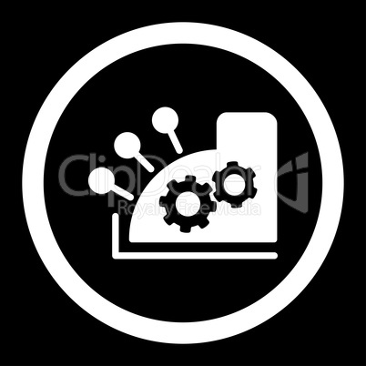 Cash register flat white color rounded vector icon