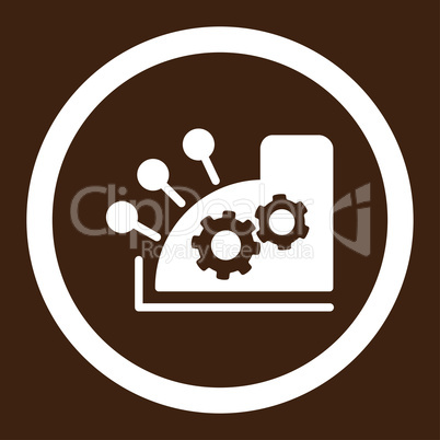 Cash register flat white color rounded vector icon