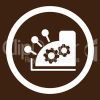 Cash register flat white color rounded vector icon