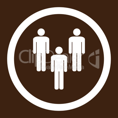Community flat white color rounded vector icon