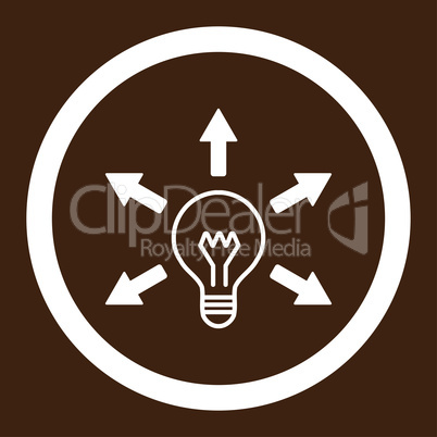Idea flat white color rounded vector icon